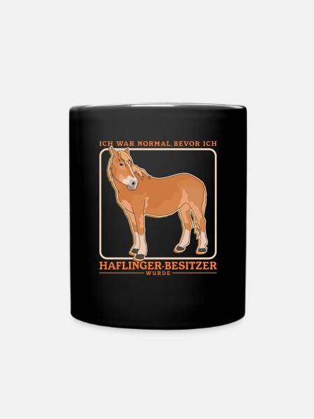 Haflinger Pferde Pferdebesitzer Haffi Geschenk - Tasse einfarbig - Schwarz