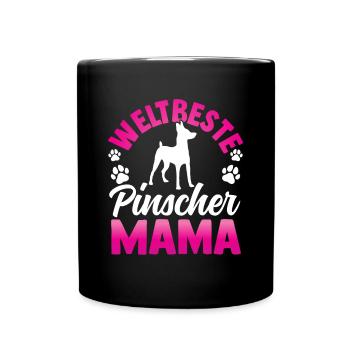 Beste Zwergpinscher Mama Rehpinscher - Tasse einfarbig - Schwarz - Vorne