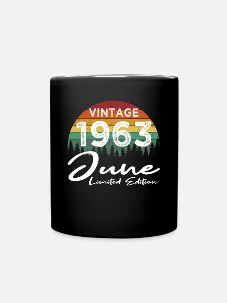 60. Geburtstag Jahrgang Juni 1963 Vintage 1963 - Tasse einfarbig - Schwarz