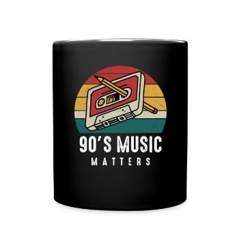 90s Music Matters. Music gift idea, Party Apparel - Full Colour Mug - black - Front
