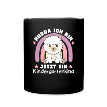 Hourra, je suis maintenant un alpaga enfant de maternelle - Mug uni - noir - Devant