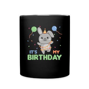Lapin pour anniversaire pour les enfants c’est mon anniversaire - Mug uni - noir - Devant