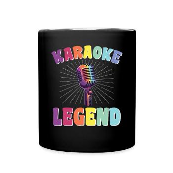 Un chanteur de karaoké dit une légende du karaoké rétro - Mug uni - noir - Devant