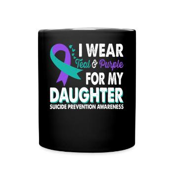 Portez du sarcelle et du violet pour être conscient de la - Mug uni - noir - Devant