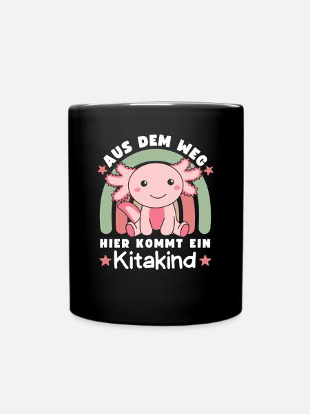 Aus dem Weg Hier Kommt Ein Kitakind Axolotl - Tasse einfarbig - Schwarz