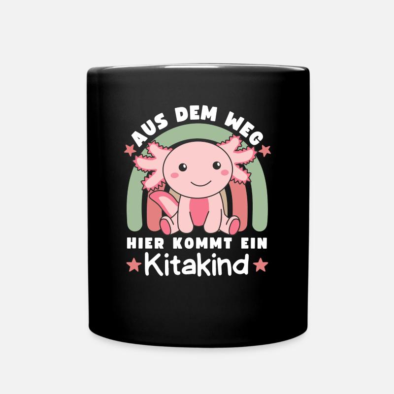 Aus dem Weg Hier Kommt Ein Kitakind Axolotl - Tasse einfarbig - Schwarz