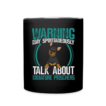 Miniature Pinscher Rehpinscher Min Pin Dog - Full Colour Mug - black - Front