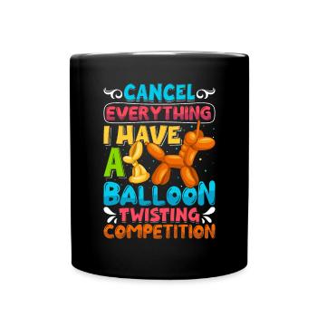 Party Balloon Design - Tasse einfarbig - Schwarz - Vorne