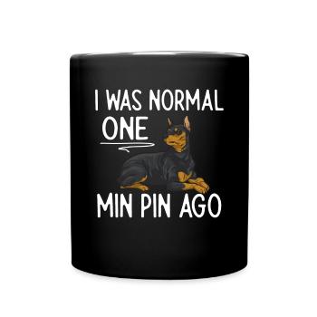 Miniature Pinscher Rehpinscher Min Pin Dog - Full Colour Mug - black - Front