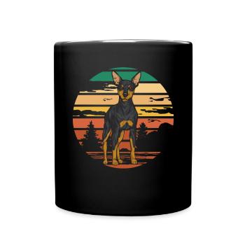 Miniature Pinscher Rehpinscher Min Pin Dog - Full Colour Mug - black - Front