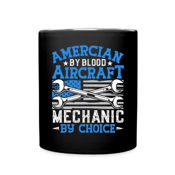 Love Airplane aviation - Full Colour Mug - black - Front
