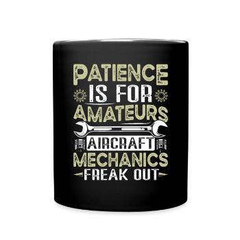 Love Avion aviation - Mug uni - noir - Devant
