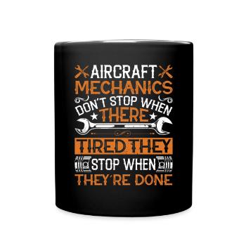 Love Airplane aviation - Full Colour Mug - black - Front