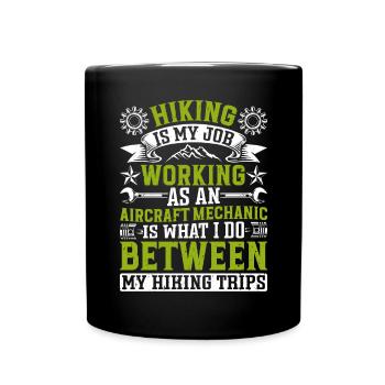 Love Airplane aviation - Full Colour Mug - black - Front