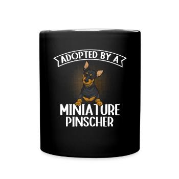 Miniature Pinscher Rehpinscher Min Pin Dog - Full Colour Mug - black - Front