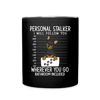 Miniature Pinscher Rehpinscher Min Pin Dog - Full Colour Mug - black - Front