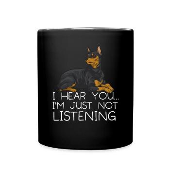 Miniature Pinscher Rehpinscher Min Pin Dog - Full Colour Mug - black - Front