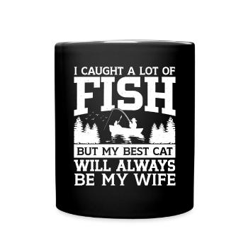 Funny Fishing Men Women - Tasse einfarbig - Schwarz - Vorne