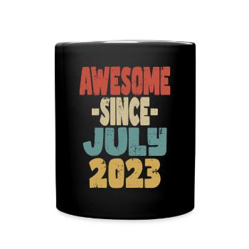 2023 Juli Geburtstag Retro - Tasse einfarbig - Schwarz - Vorne