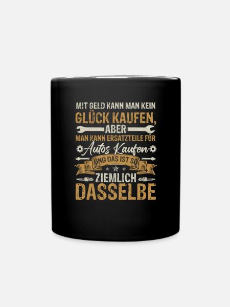 Automechaniker Ersatzteile Sprüche KFZ Auto - Tasse einfarbig - Schwarz