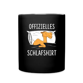 Offizielles Schlafshirt Kamel - Tasse einfarbig - Schwarz - Vorne
