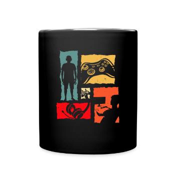 Dart Retro Dart Vintage Dart Player - Tasse einfarbig - Schwarz - Vorne