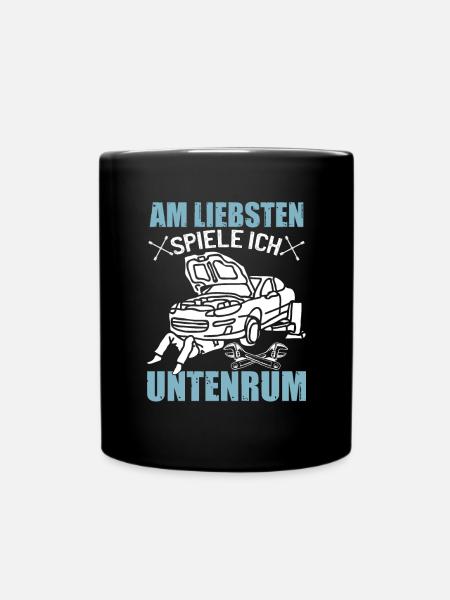 Humor Männer Mechaniker Auto - Tasse einfarbig - Schwarz