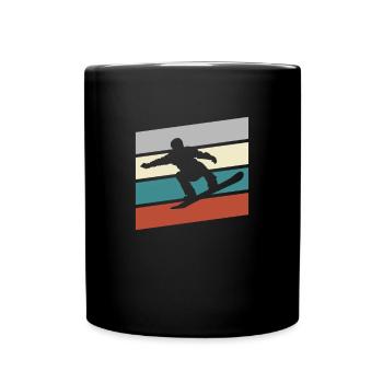 Snowboarding Retro - Tasse einfarbig - Schwarz - Vorne