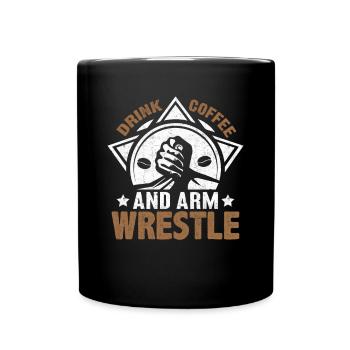 Arm wrestling arm wrestler - Full Colour Mug - black - Front