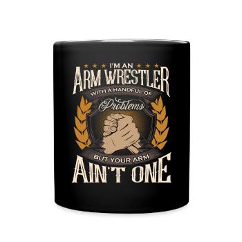 Armdrücken - Tasse einfarbig - Schwarz - Vorne