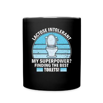 Laktose Intolerant Toiletten - Unverträglichkeit - Tasse einfarbig - Schwarz - Vorne