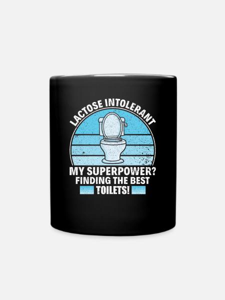 Laktose Intolerant Toiletten - Unverträglichkeit - Tasse einfarbig - Schwarz