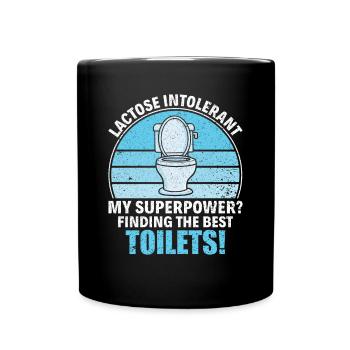 Lactose intolerant toilets - intolerance - Full Colour Mug - black - Front