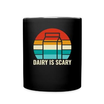 Dairy is Scary - Intolerance Milk Cheese - Full Colour Mug - black - Front