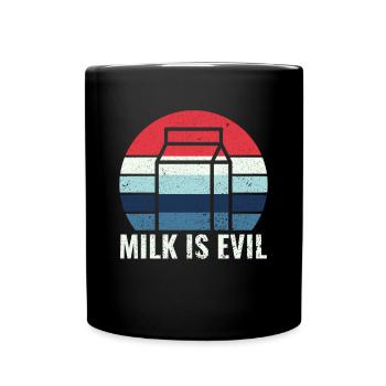 Dairy is Scary - Intolerance Milk Cheese - Full Colour Mug - black - Front