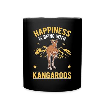Kangaroo Luck Australian Kangaroo - Full Colour Mug - black - Front