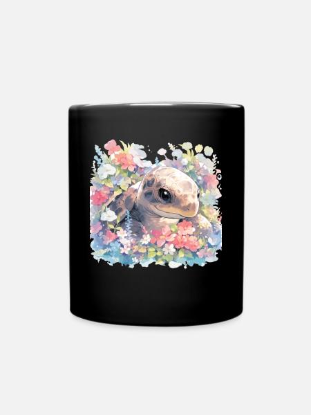 Schildkröte Echse Schildkröte Baby Schildkröten - Tasse einfarbig - Schwarz