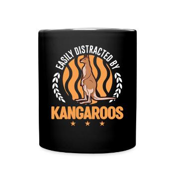Facilement distrait par Kangourous Kangourou - Mug uni - noir - Devant