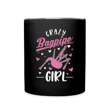 Fille de cornemuse folle - Mug uni - noir - Devant