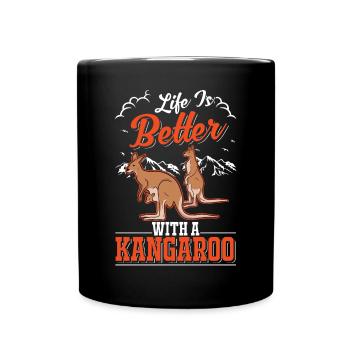 Life is better with kangaroos - Full Colour Mug - black - Front