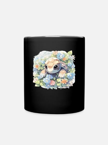 Schildkröte Echse Schildkröte Baby Schildkröten - Tasse einfarbig - Schwarz