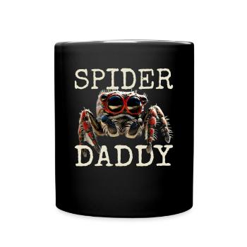 Spinnen Vater Spider Daddy Vogelspinnen Dad Spinne - Tasse einfarbig - Schwarz - Vorne