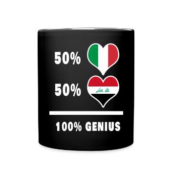 Iraq and Italy 100% fantastic flags - Full Colour Mug - black - Front
