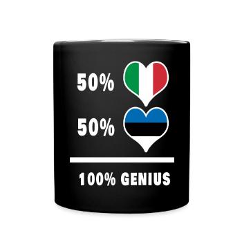 Estonie et Italie 100% drapeaux fantastiques - Mug uni - noir - Devant