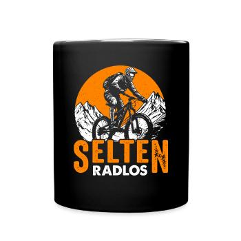 Coole Fahrrad und Mountainbike Geschenke MTB - Tasse einfarbig - Schwarz - Vorne