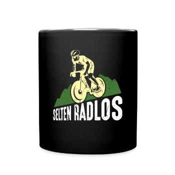 Coole Fahrrad und Mountainbike Geschenke MTB - Tasse einfarbig - Schwarz - Vorne