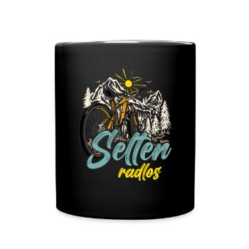 Coole Fahrrad und Mountainbike Geschenke MTB - Tasse einfarbig - Schwarz - Vorne