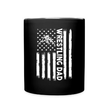 Herren Distressed USA Amerikanische Flagge Wrestling Dad Me - Tasse einfarbig - Schwarz - Vorne