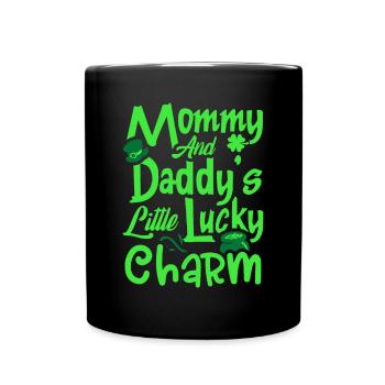 Mommy And Daddy's Kleiner Glücksbringer St. Patrick's - Tasse einfarbig - Schwarz - Vorne