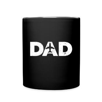 Pilot Dad Vatertagsgeschenk für Flugzeug und Aviat - Tasse einfarbig - Schwarz - Vorne